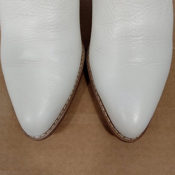 SARTO Womens White Leather Heeled Ankle Boots Size 6M - Picture 7 of 14